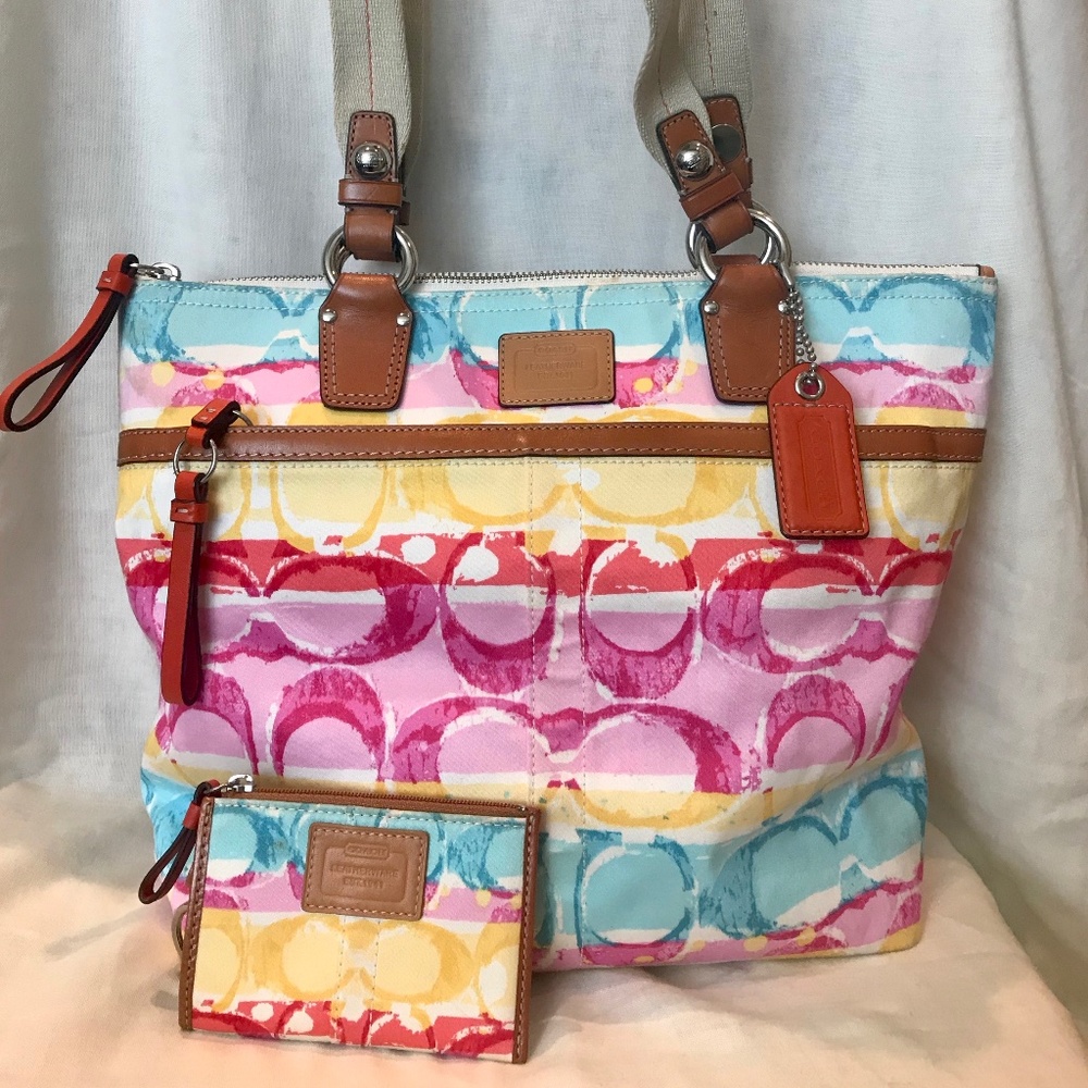 COACH Hampton Watercolor Scribble bag